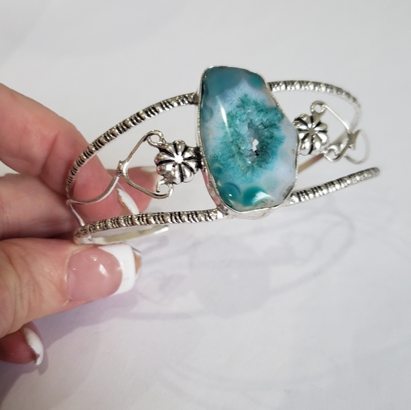 Agate gemstone, 925 silver bracelet - Picture 11 of 15